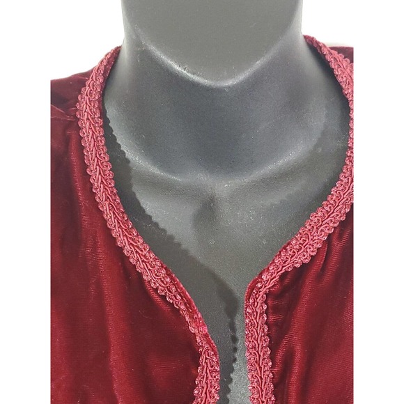Vintage Warell Velvet 16 Open Front Burgundy Shoulder Pads Dressy Formal Jacket - Picture 4 of 9